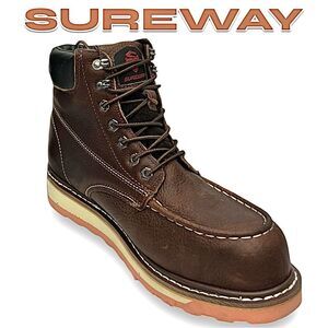 Sureway Composite Toe Waterproof Work Boots 10.5 Brown Leather SW601M